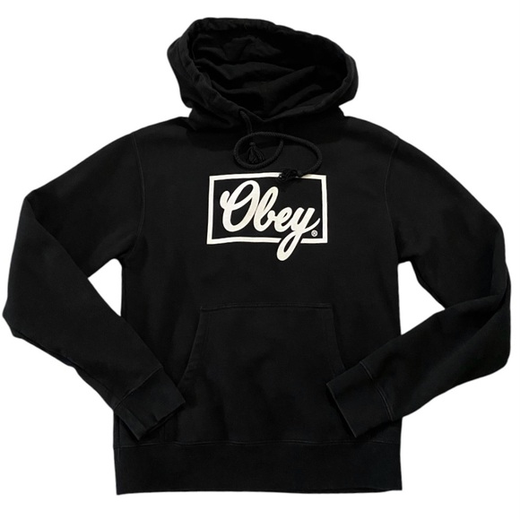 Obey Other - OBEY Hoodie Sweatshirt Mens S Black White